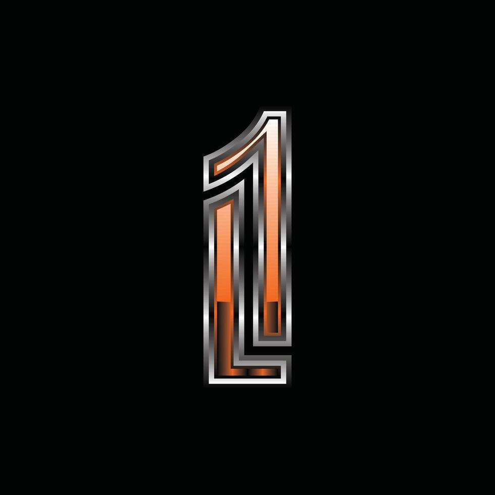 Initial 1L Modern Metallic Business Icon Creative Technology Design Logo vector