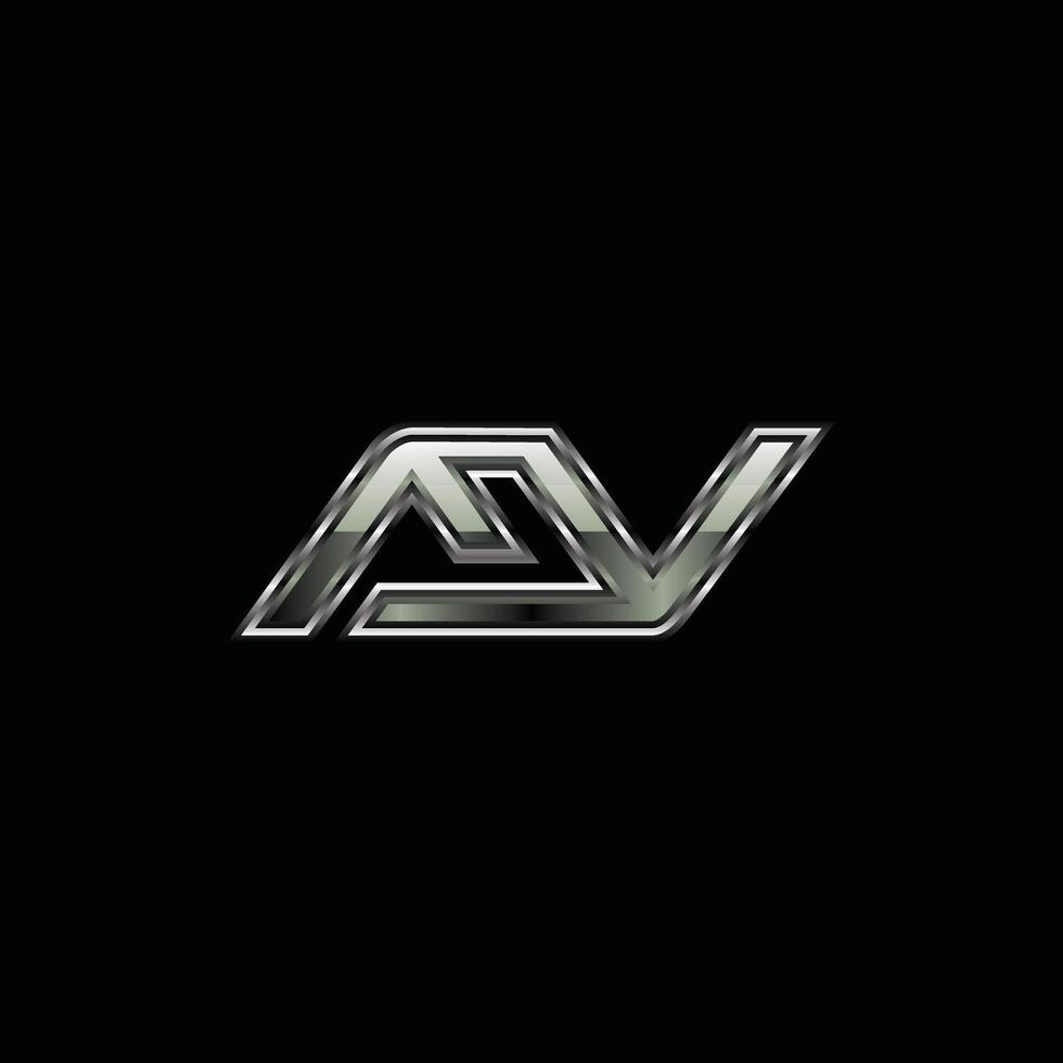 Letter AV Metallic Creative Design Template Icon Business Technology Logo vector