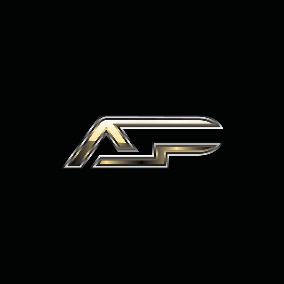 Cool Metallic Initial AP Geometric Modern Business Technology Icon Design Logo vector