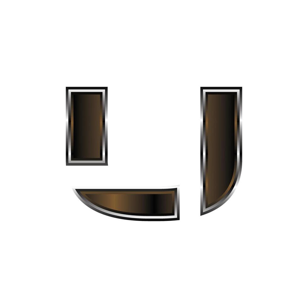 Letter U Geometric Modern Metallic Business Technology Icon Design Template Logo vector