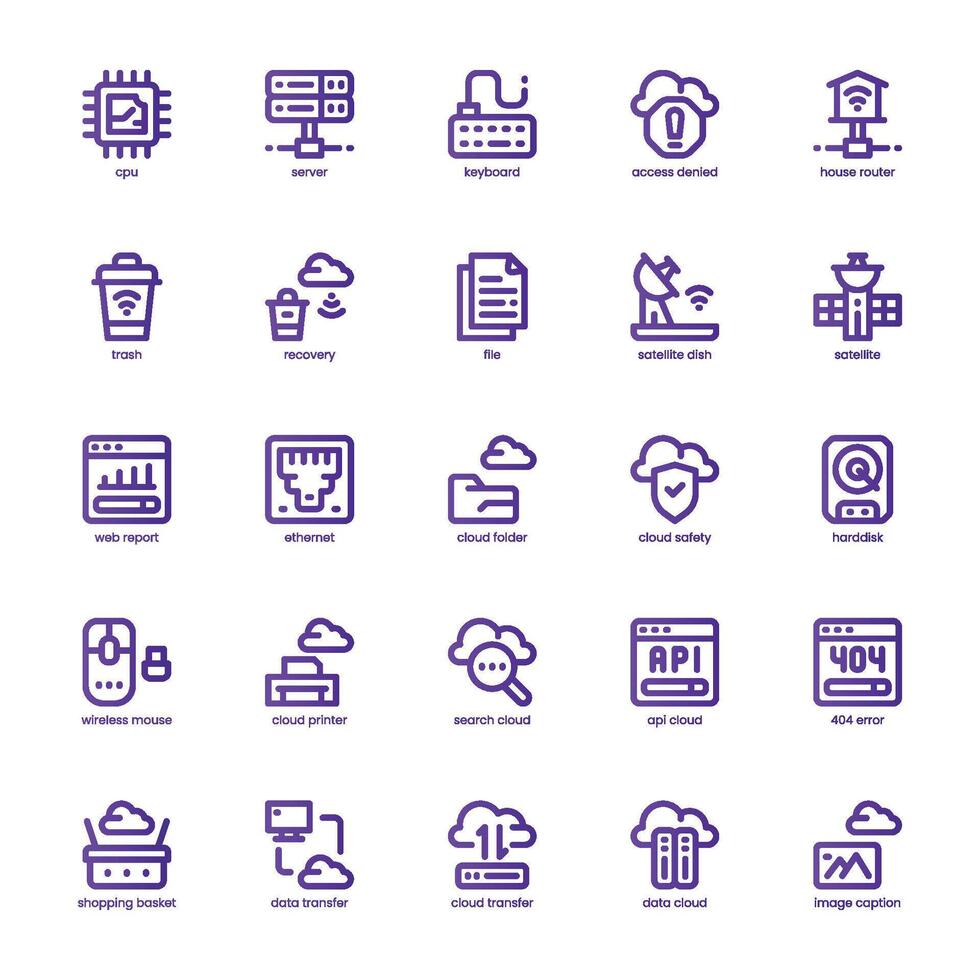 Cloud Computing icon pack for your website, mobile, presentation, and logo design. Cloud Computing icon outline design. graphics illustration and editable stroke. vector