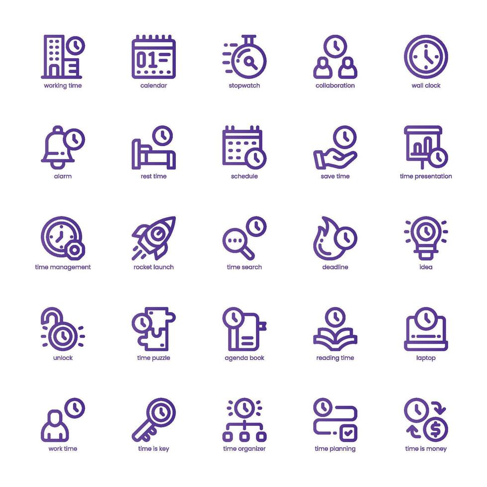 Business Schedule icon pack for your website, mobile, presentation, and logo design. Business Schedule icon basic line gradient design. graphics illustration and editable stroke. vector