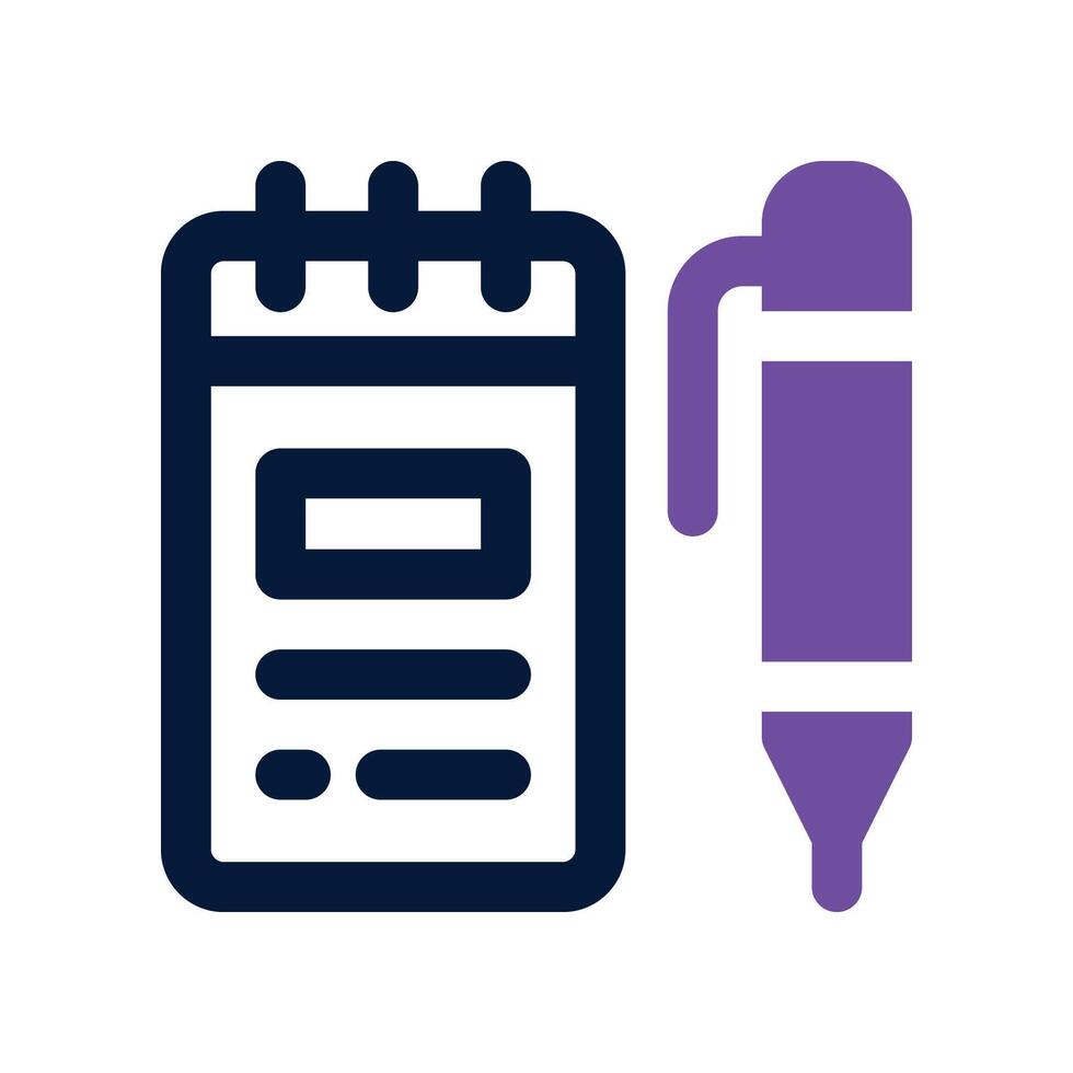 notebook icon. dual tone icon for your website, mobile, presentation, and logo design. vector