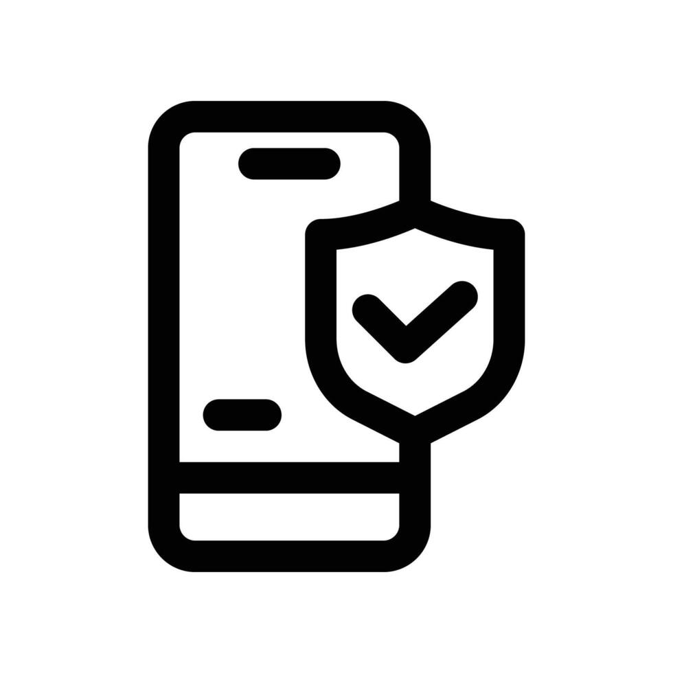 tech insurance icon. line icon for your website, mobile, presentation, and logo design. vector