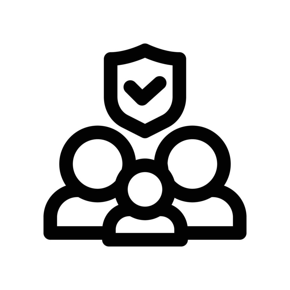 family insurance icon. line icon for your website, mobile, presentation, and logo design. vector