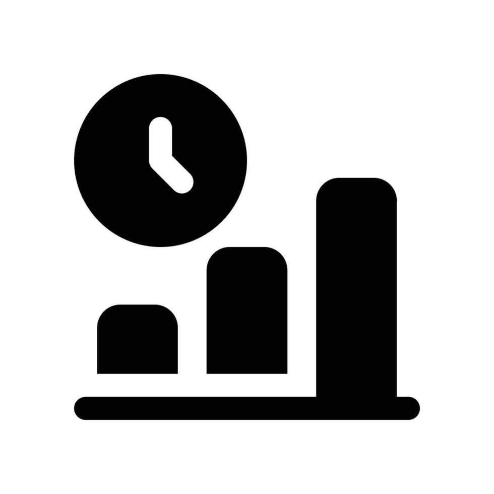 time performance icon. glyph icon for your website, mobile, presentation, and logo design. vector