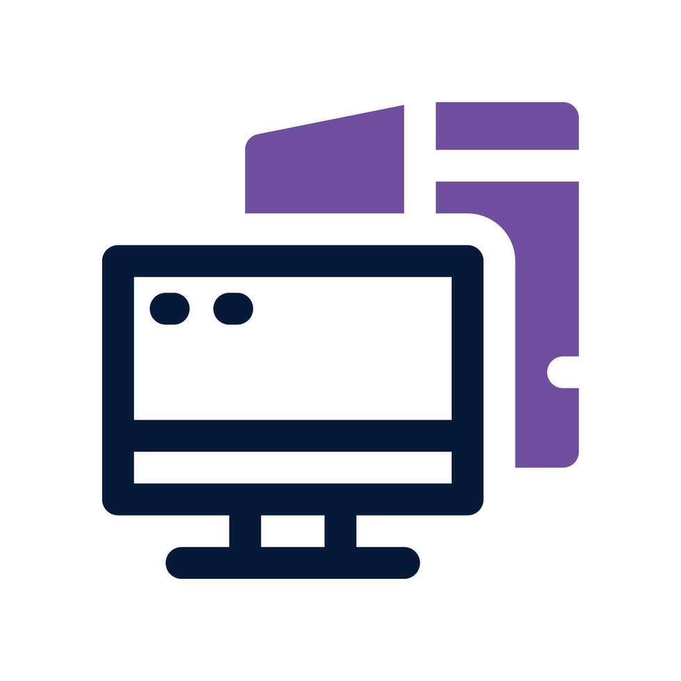 computer icon. dual tone icon for your website, mobile, presentation, and logo design. vector