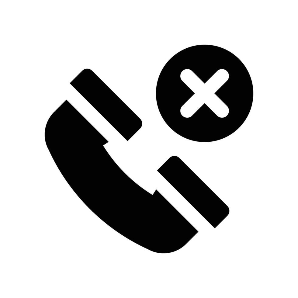 missed call icon. glyph icon for your website, mobile, presentation, and logo design. vector
