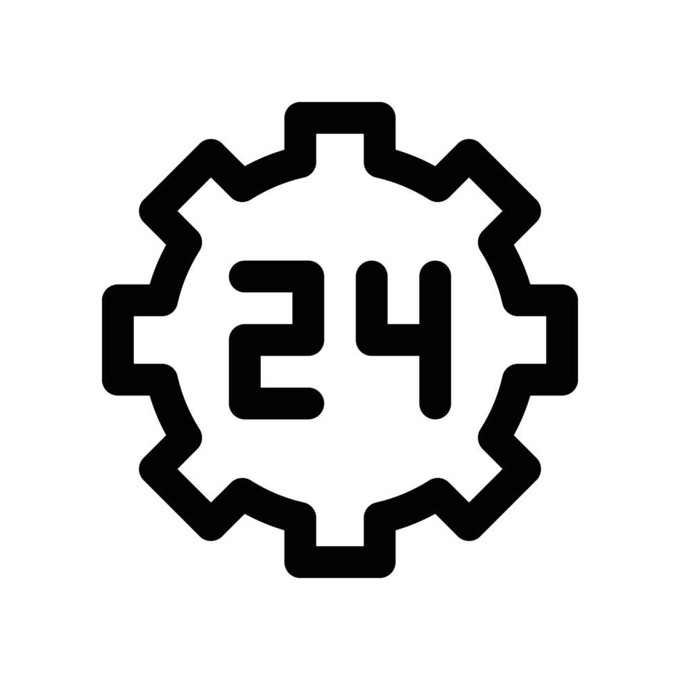 24 hours icon. line icon for your website, mobile, presentation, and logo design. vector
