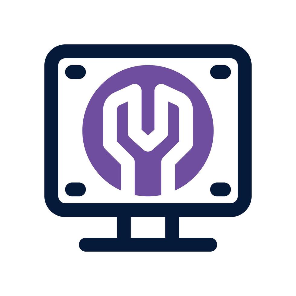 computer icon. dual tone icon for your website, mobile, presentation, and logo design. vector