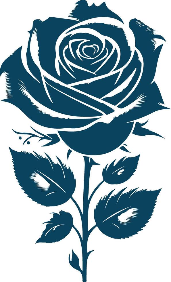 Minimalist Rose Silhouette Artwork vector
