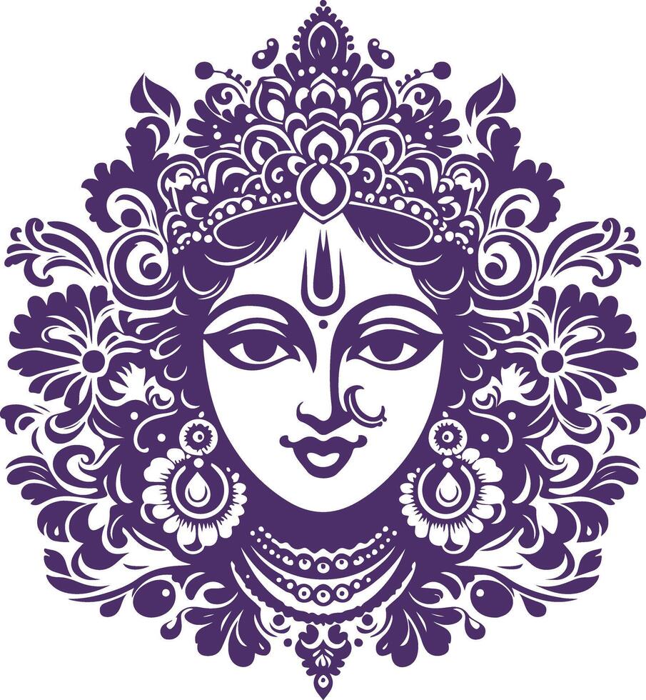 Krishna Silhouette Design for Spiritual Design vector