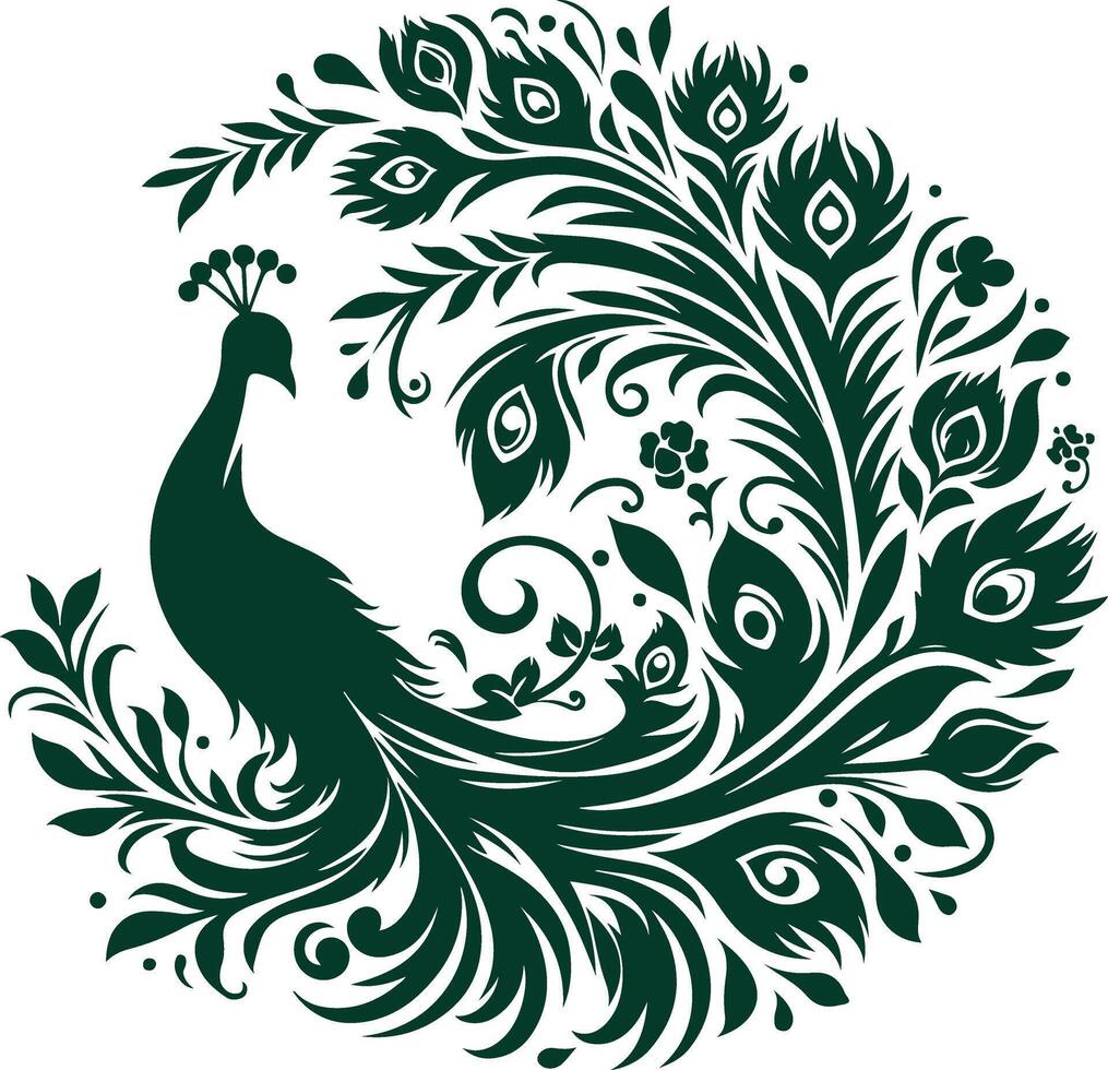 A Comprehensive Study of Its Courtship Rituals and Display Feathers vector