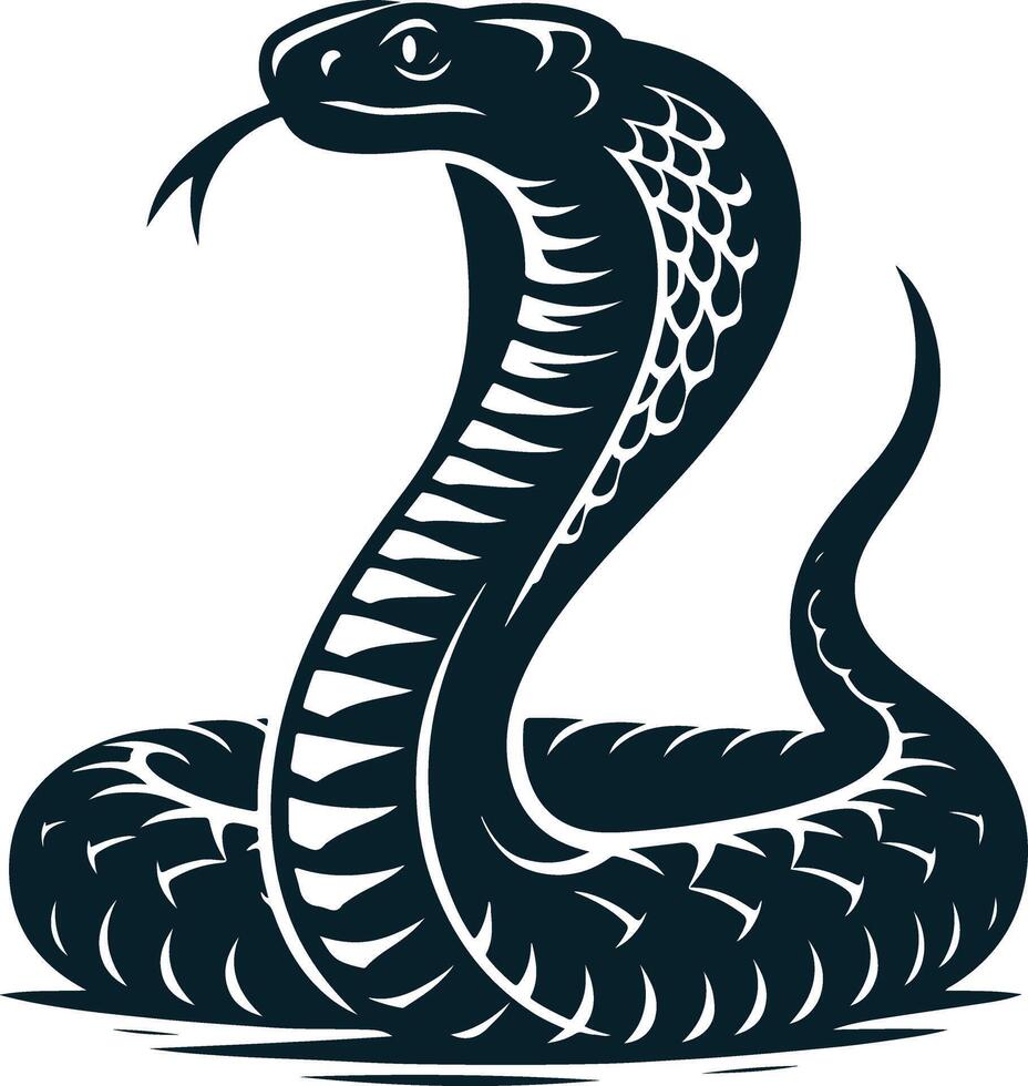 Silhouette King Cobra Against the Night Sky vector