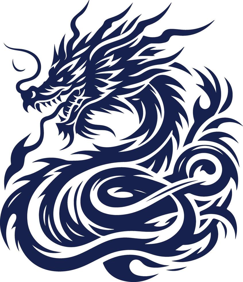 Graceful Marine Life Silhouette Shoulder Tattoo vector