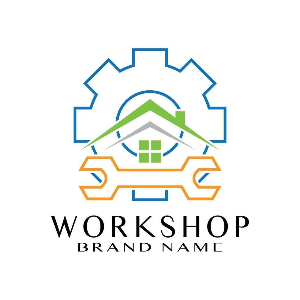 Workshop logo illustration. This can be used by companies, car repair shops, expert mechanics, car repair shops or car and motorbike accessories. illustration. vector