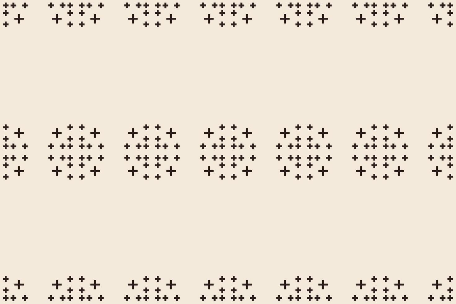 Traditional ethnic motifs ikat geometric fabric pattern cross stitch.Ikat embroidery Ethnic oriental Pixel brown cream label background. Abstract,illustration. Texture,decoration,wallpaper. vector