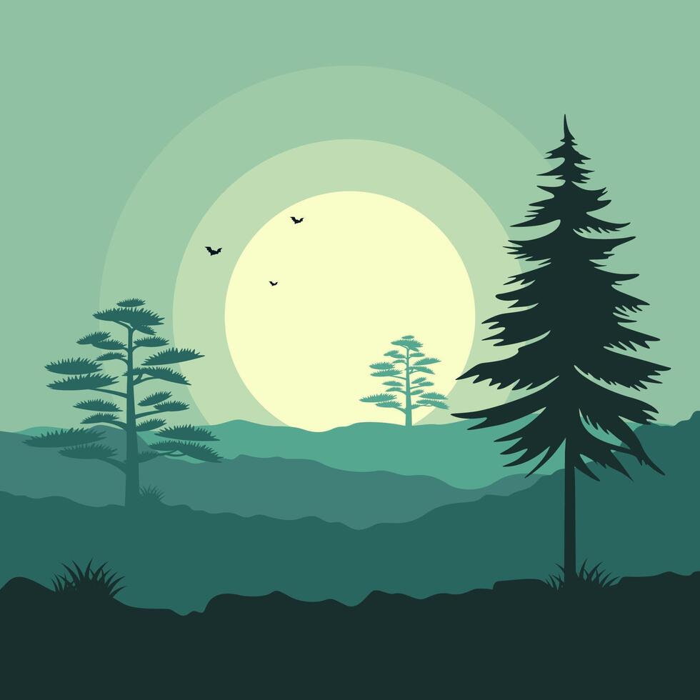 modern landscape logo with mountain logo design vector