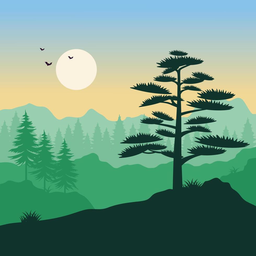 modern landscape logo with mountain logo design vector