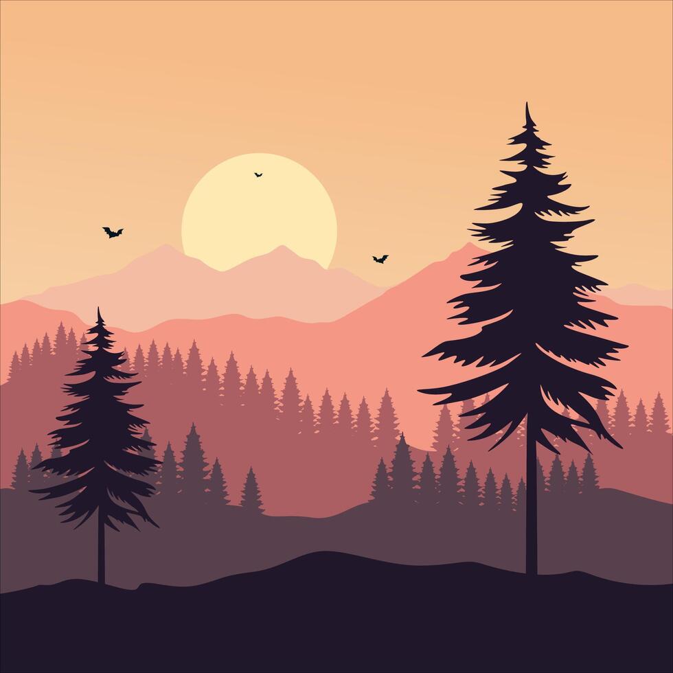 modern landscape logo with mountain logo design vector