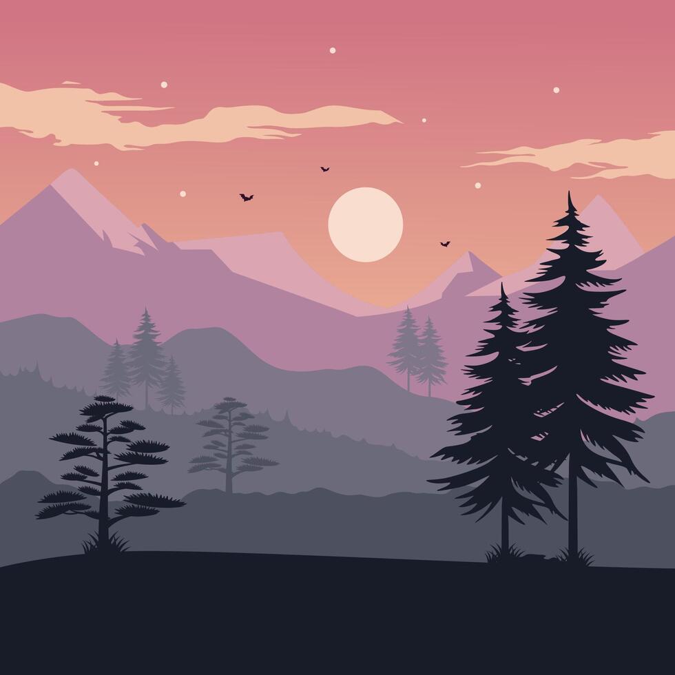 modern landscape logo with mountain logo design vector