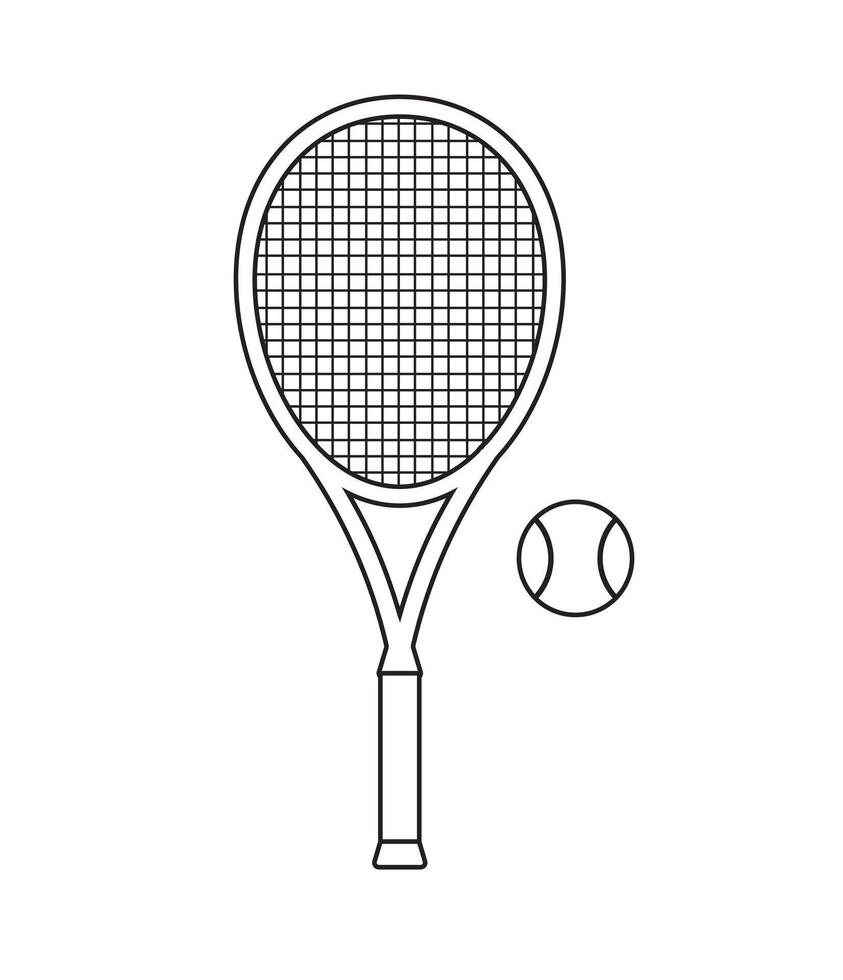 Flat tennis racket and ball vector