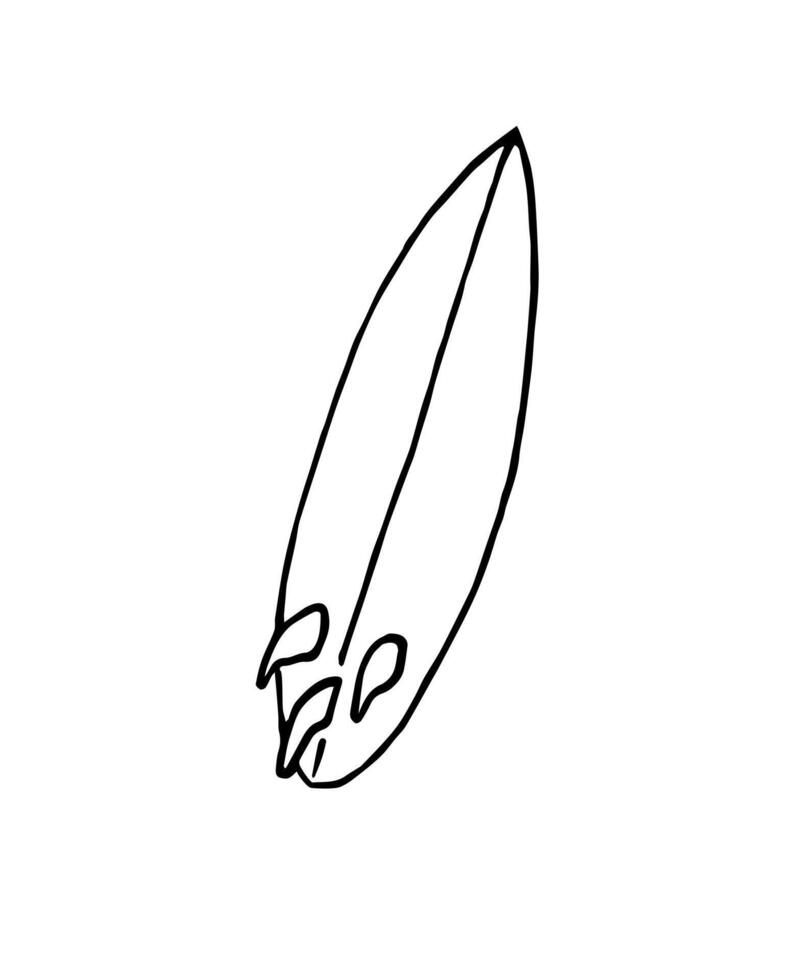 Hand drawn doodle sketch surf board vector