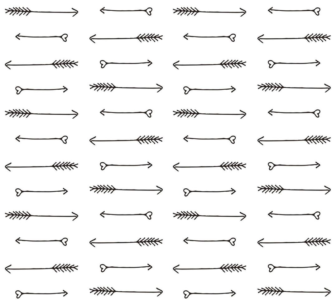 Seamless pattern of Valentines cupid arrow vector