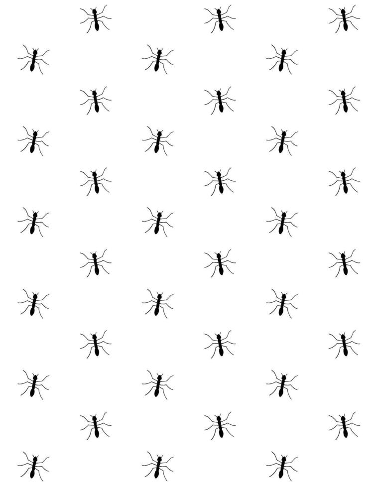 Seamless pattern of doodle sketch ant vector