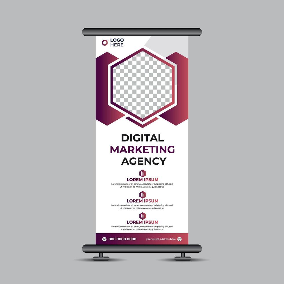 digital marketing service rollup banner vector