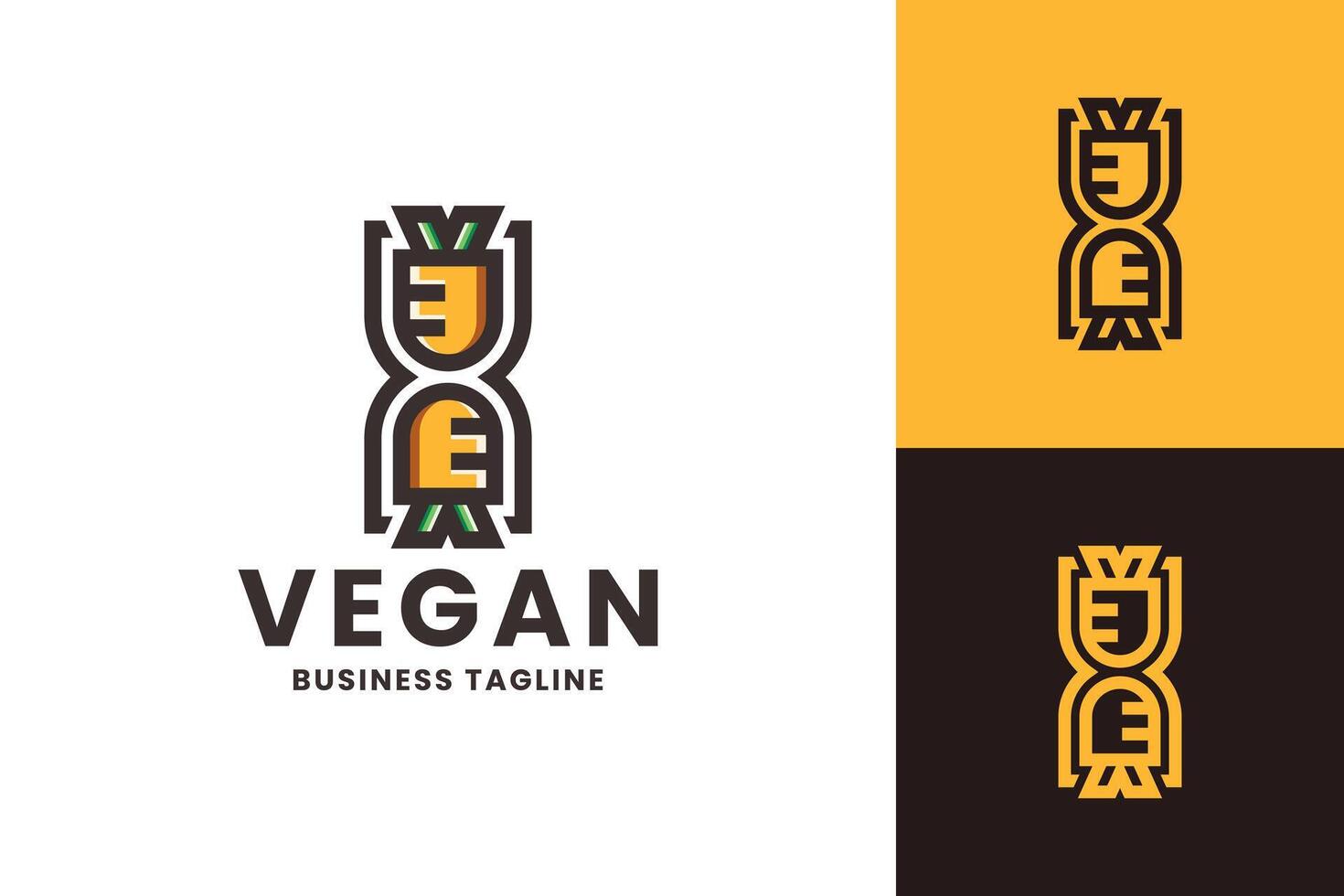 vegan time logo design vector