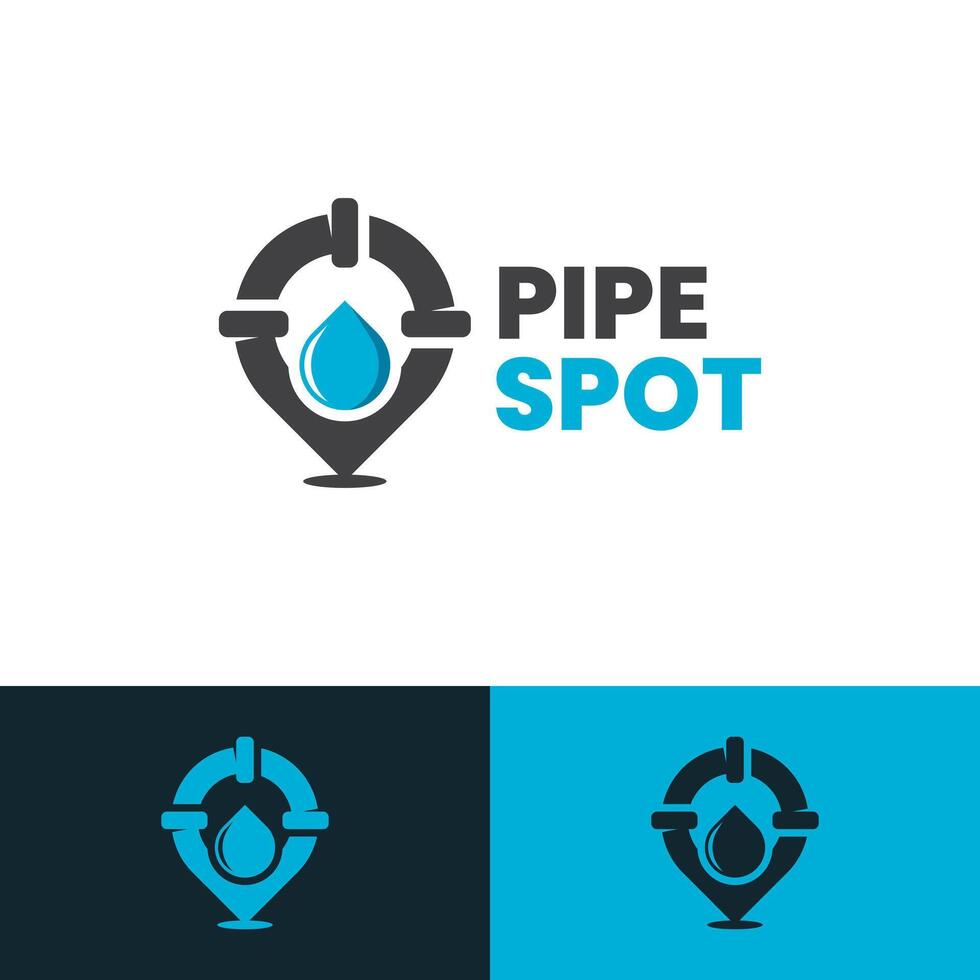plumbing spot logo design vector