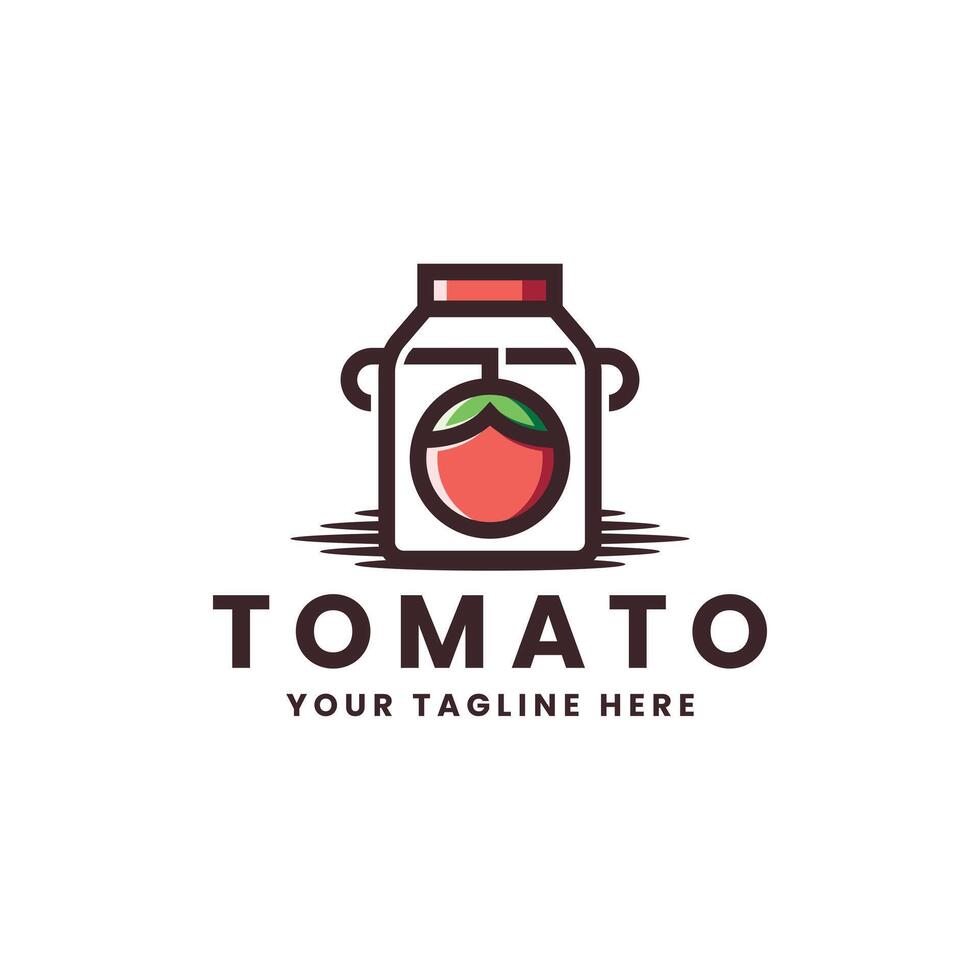 tomato jar logo design vector