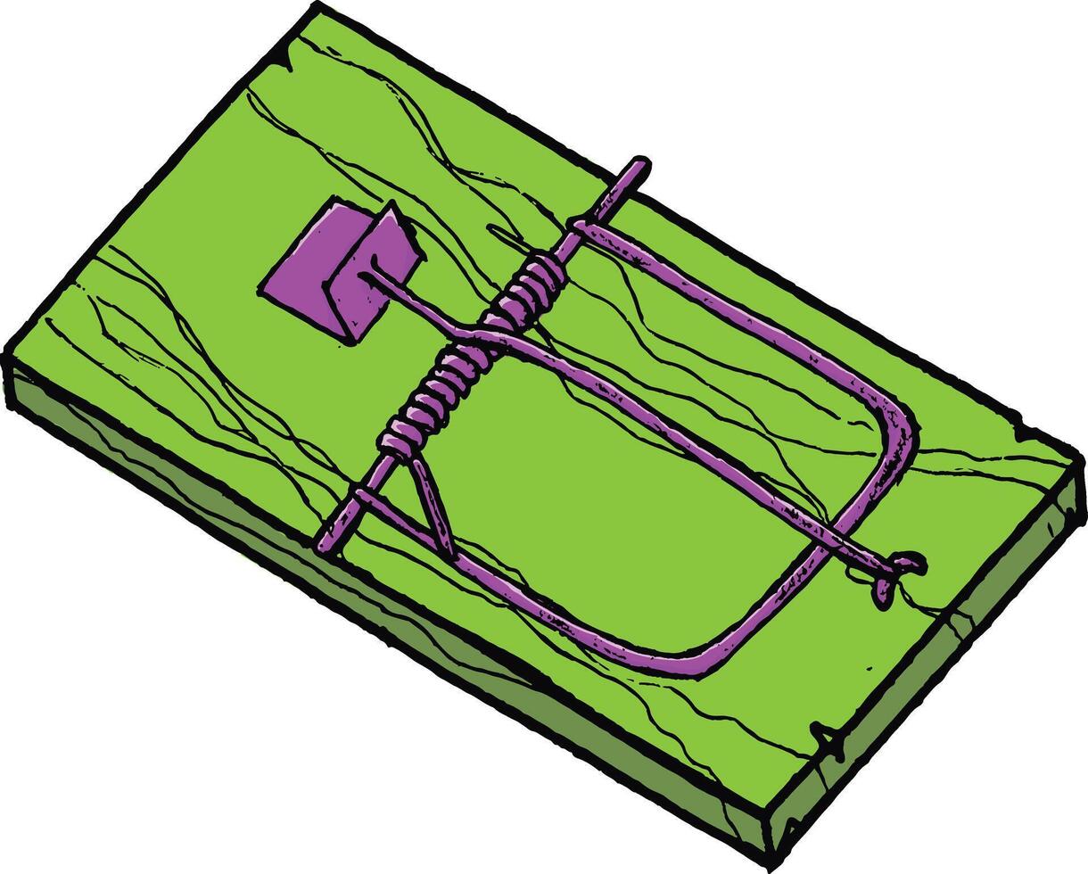 mouse trap with contrasting color vector