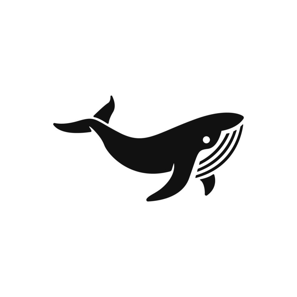 Humpback whale silhouette isolated on white background. Sea mamals icon and logo vector