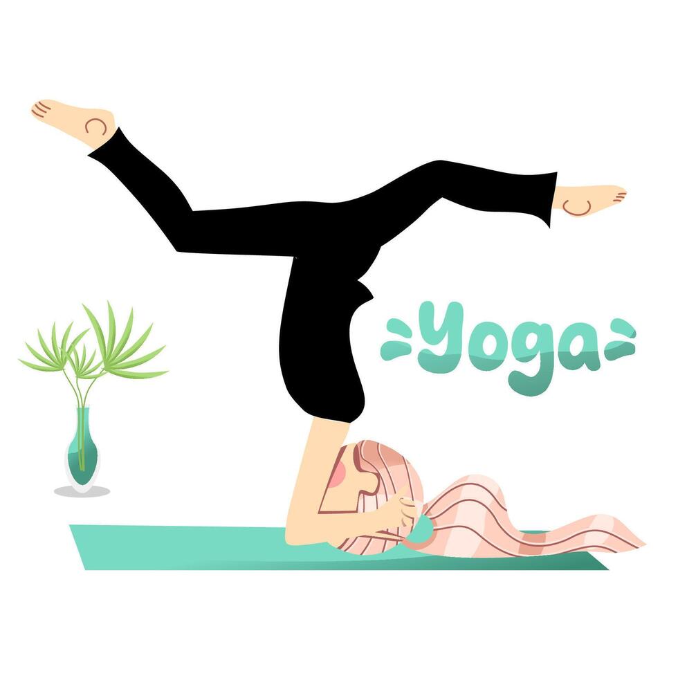 Illustration of woman doing yoga vector