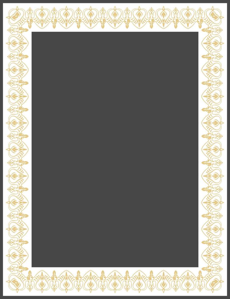 Gold and white frame on black background. Paper frame. Wallpaper. vector