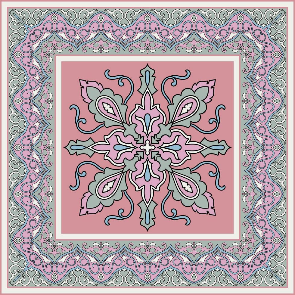 Pastel Carpet Prayer Mat for Women Pink Scarf vector