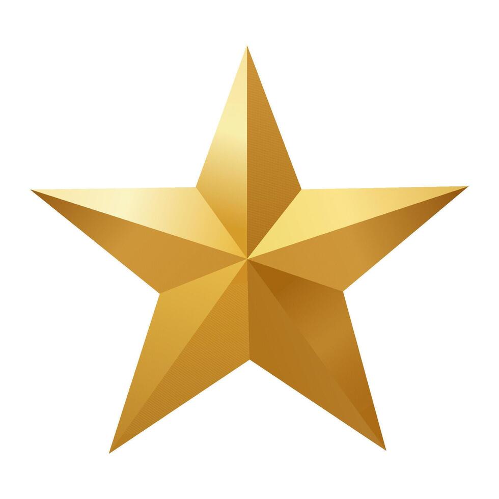 Golden Star Icon. vector
