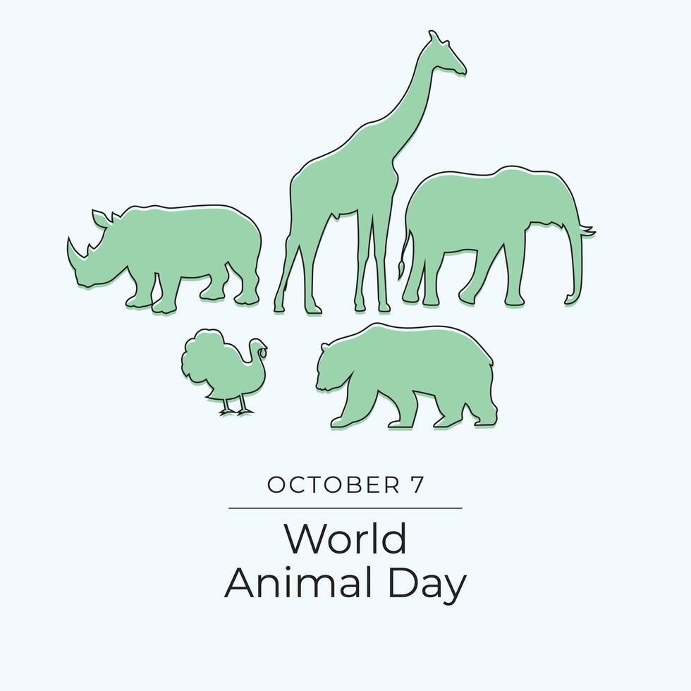 World Animal Day design template good for celebration usage. World Animal Day design. Continuous line drawing. eps 10. vector