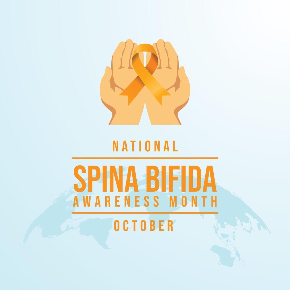 National Spina Bifida Awareness Month design template good for celebration usage. Spina Bifida design. Yellow ribbon design. Flat design. eps 10. vector