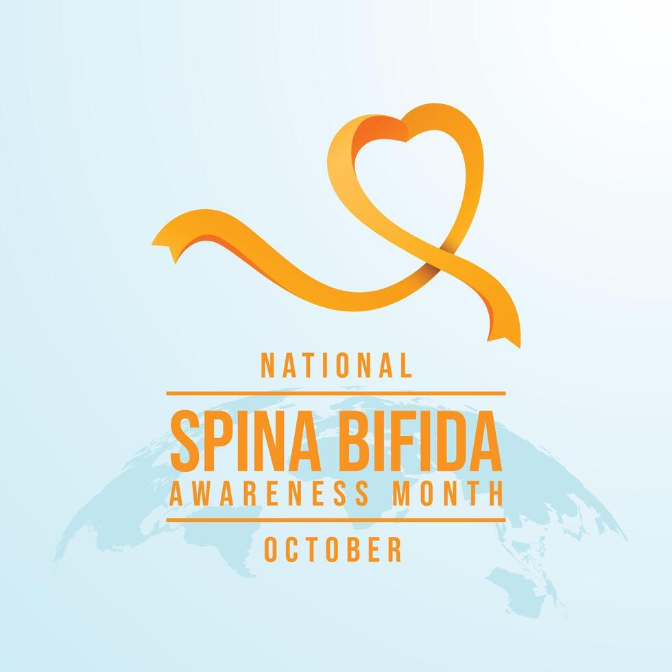 National Spina Bifida Awareness Month design template good for celebration usage. Spina Bifida design. Yellow ribbon design. Flat design. eps 10. vector