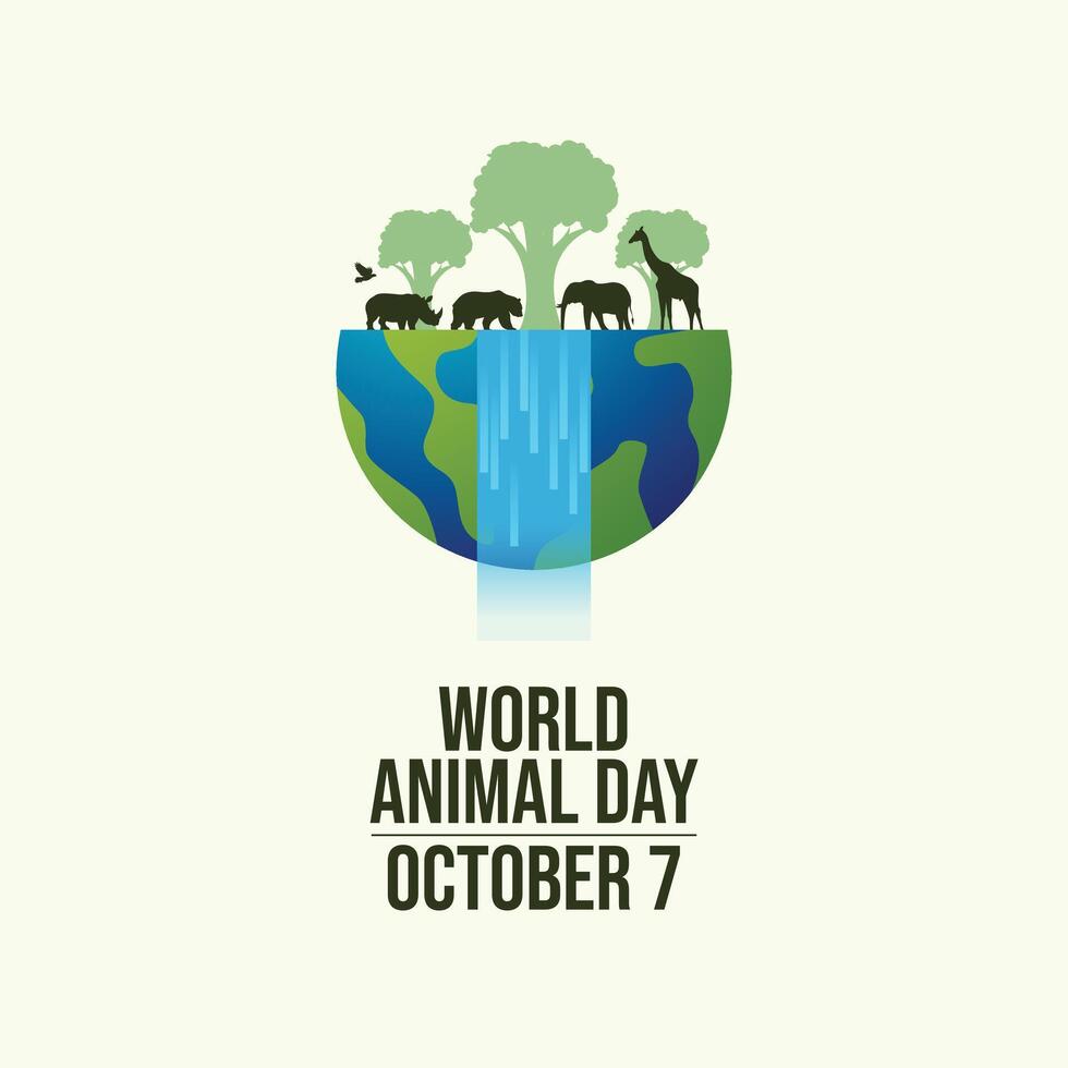 World Animal Day design template good for celebration usage. World Animal Day design. flat design. eps 10. vector
