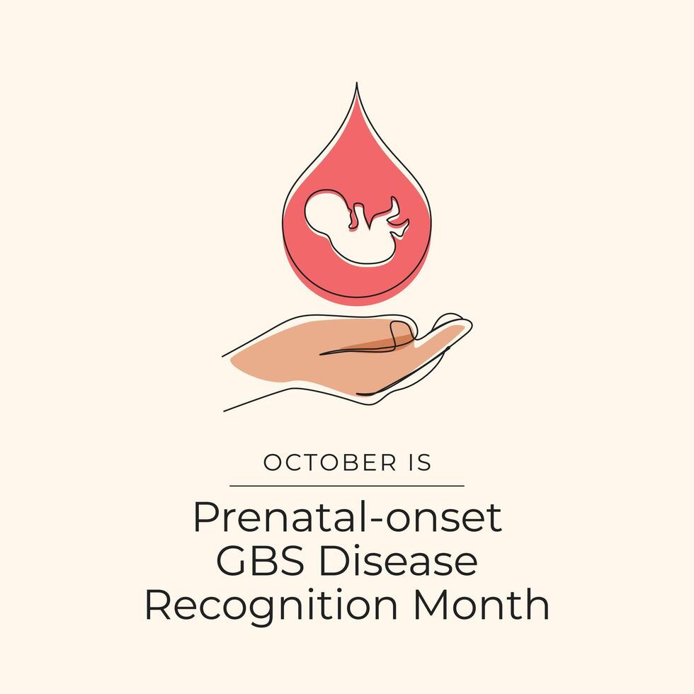 Prenatal-onset GBS Disease Recognition Month design template good for usage. Prenatal-onset GBS design. Continuous line drawing. eps 10 vector