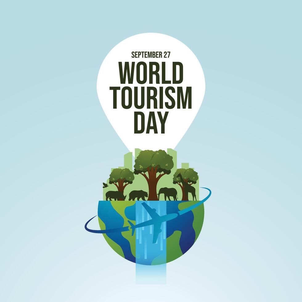 World Tourism Day design template good for celebration usage. World Tourism Day design. Flat design. eps 10. vector