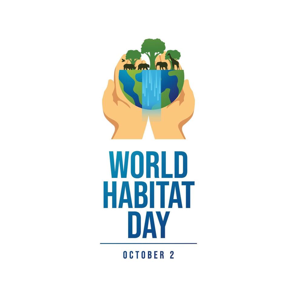 World Habitat Day design template good for celebration template. World Habitat Day design. flat design. eps 10. vector