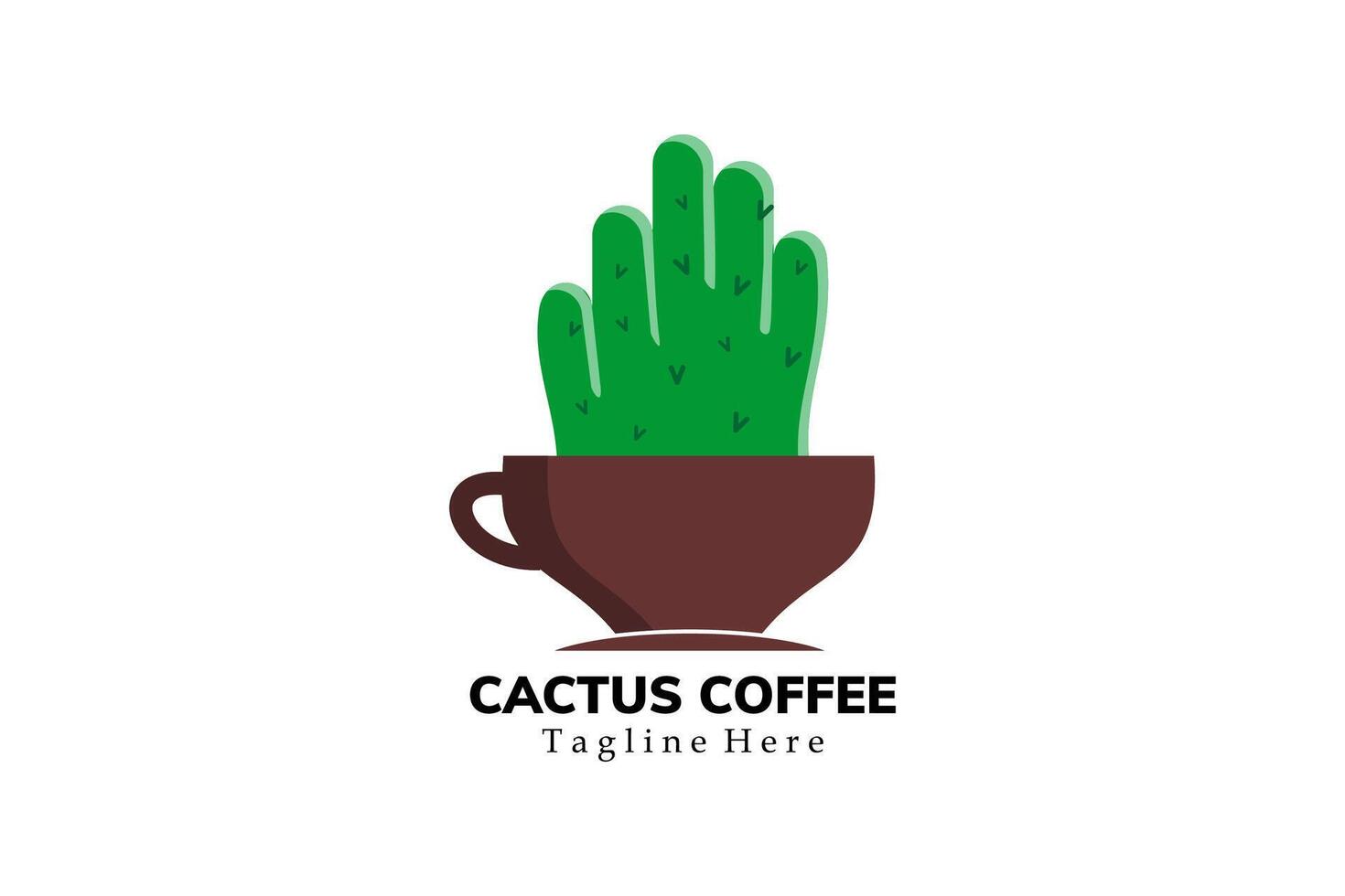 Modern Flat Unique cactus logo vintage with coffee logo template vector