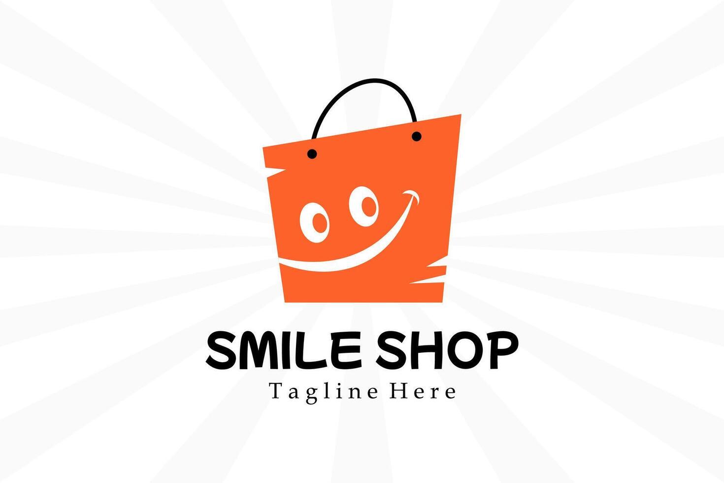 Modern Flat Unique sale shop logo vintage with smile emoticon logo template happiness expression vector