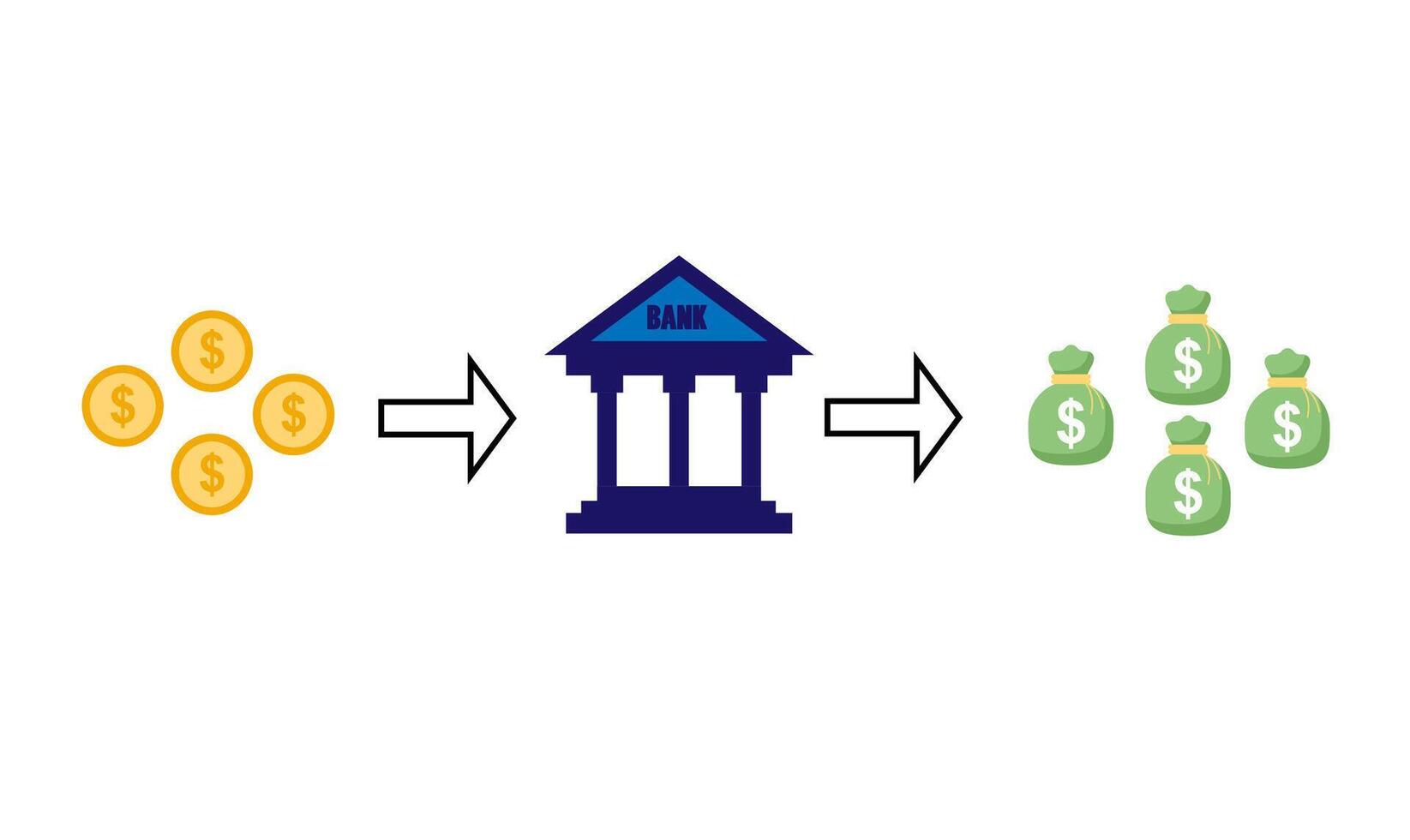 illustration graphic of saving in the bank can be profitable vector