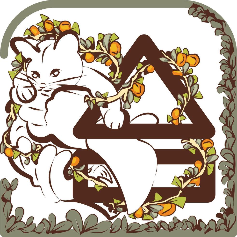 Media Eject Icon with Kitten for Cat Lovers vector